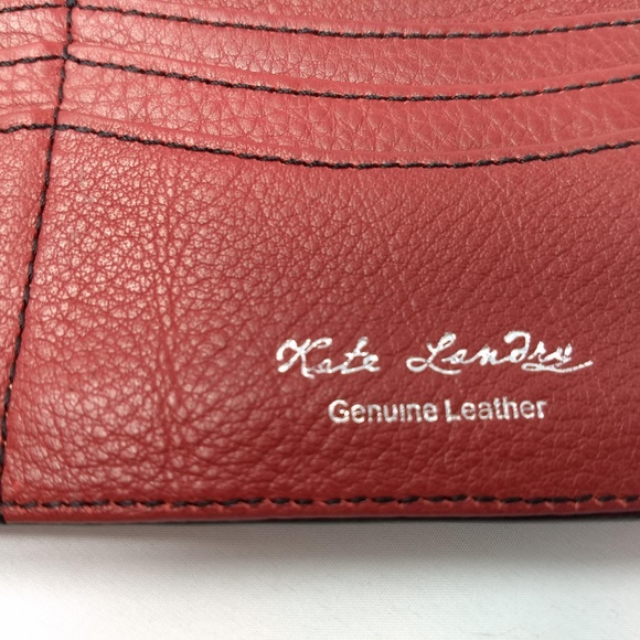KATE LANDRY RED LEATHER ORGANIZER WALLET - Picture 6 of 8